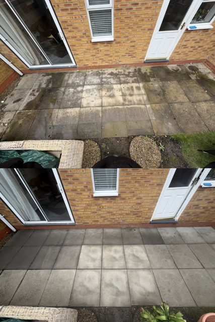 Patio before and after result